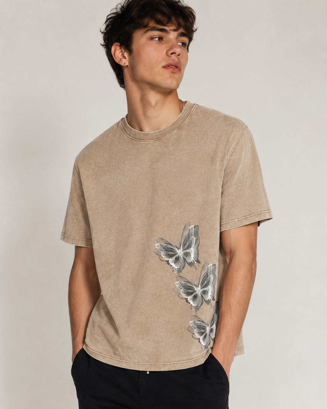 Grunge Anime-Inspired Graphic Tee – Cursed Eye Masked Warrior Oversized T-Shirt