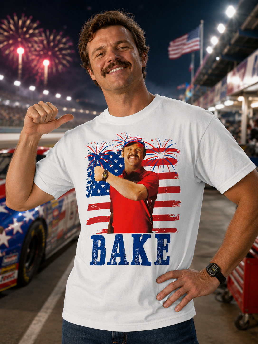 Patriotic Racing Event Graphic Tee – Vintage Speedway Fireworks Streetwear Shirt