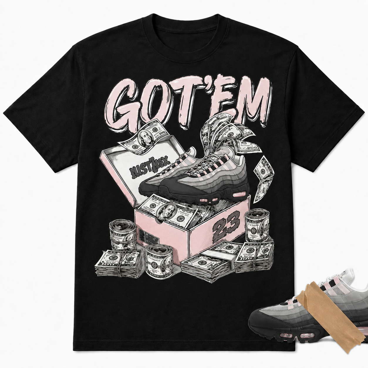 Air Max 95 CASH’D OUT Cash Box Sneaker Graphic Tee – Streetwear Money Culture T-Shirt