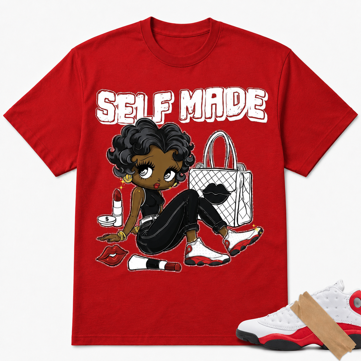 Chicago Inspired Sneaker Girl Graphic Tee – Self Made Streetwear T-Shirt
