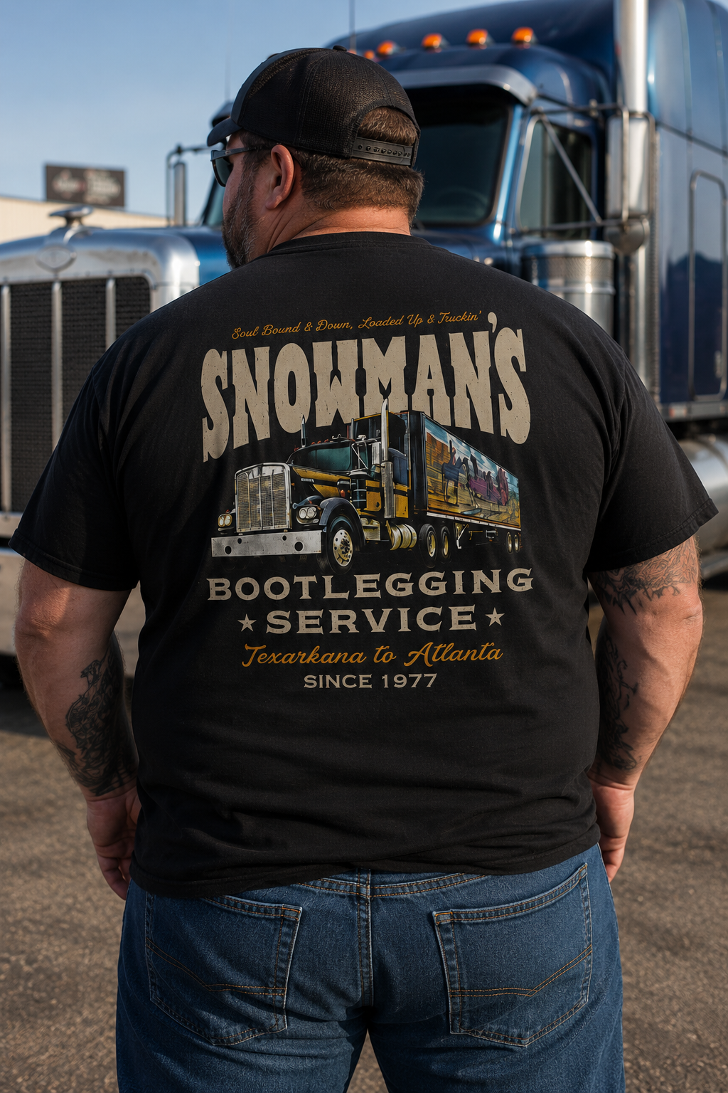 Vintage Trucker Graphic T-Shirt – Southern Highway Legend Back Print Tee