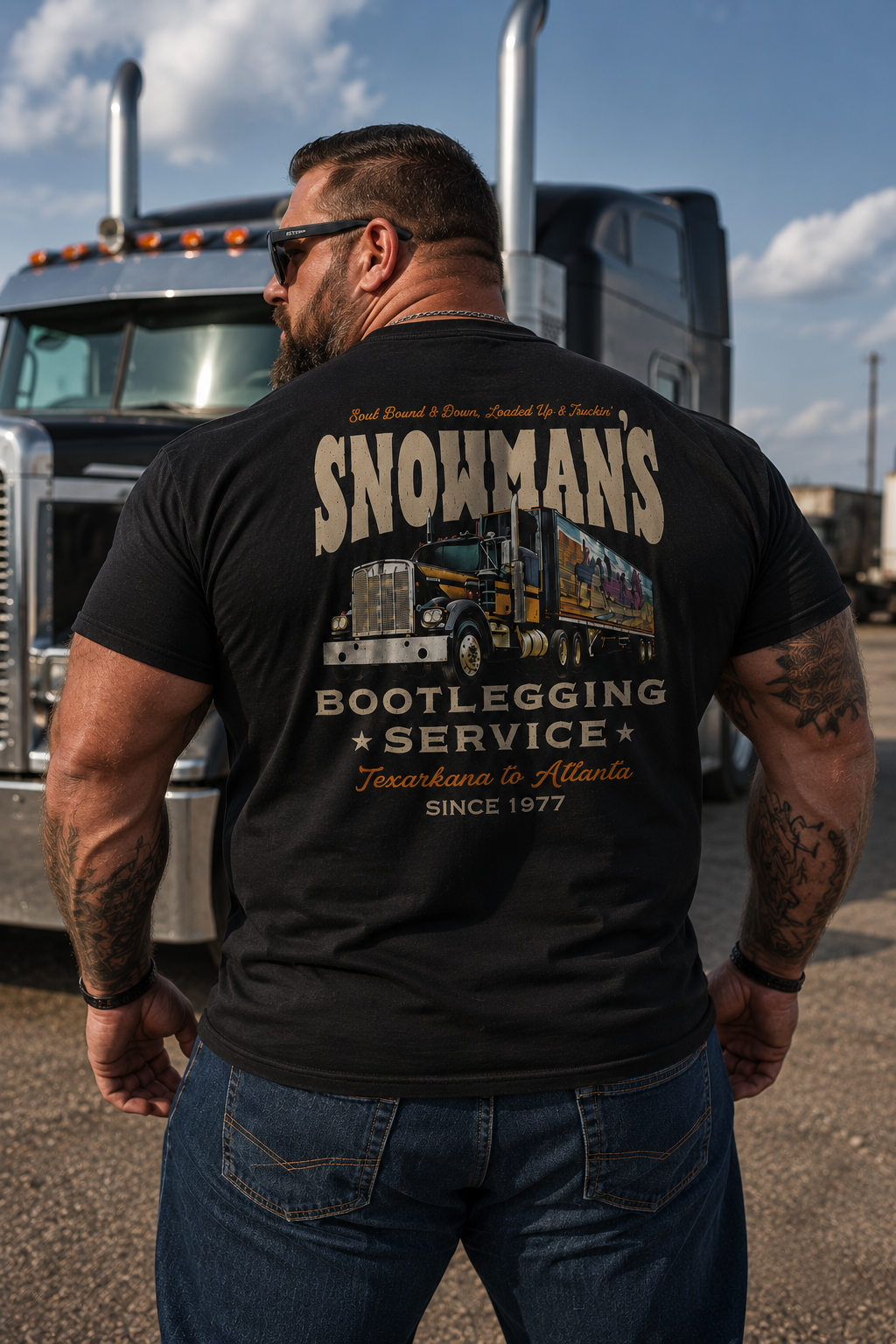Vintage Trucker Graphic T-Shirt – Southern Highway Legend Back Print Tee