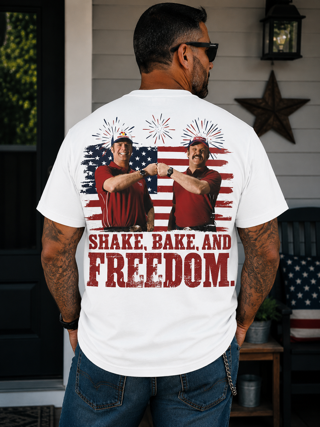Victory Fist Racing Graphic T-Shirt – Bold Patriotic Humor Tee