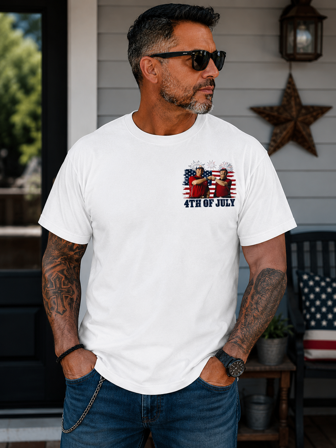 Victory Fist Racing Graphic T-Shirt – Bold Patriotic Humor Tee