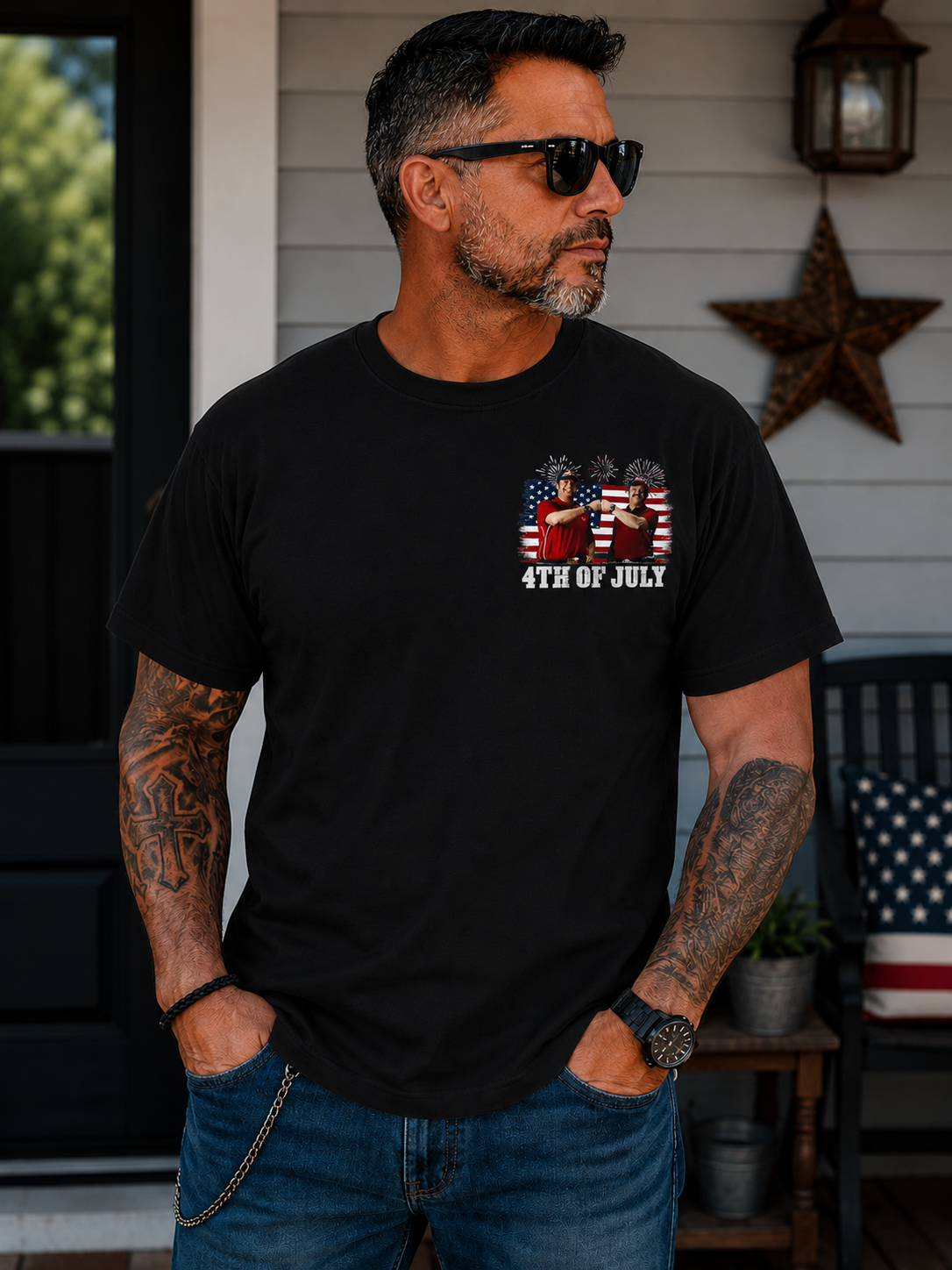 Victory Fist Racing Graphic T-Shirt – Bold Patriotic Humor Tee