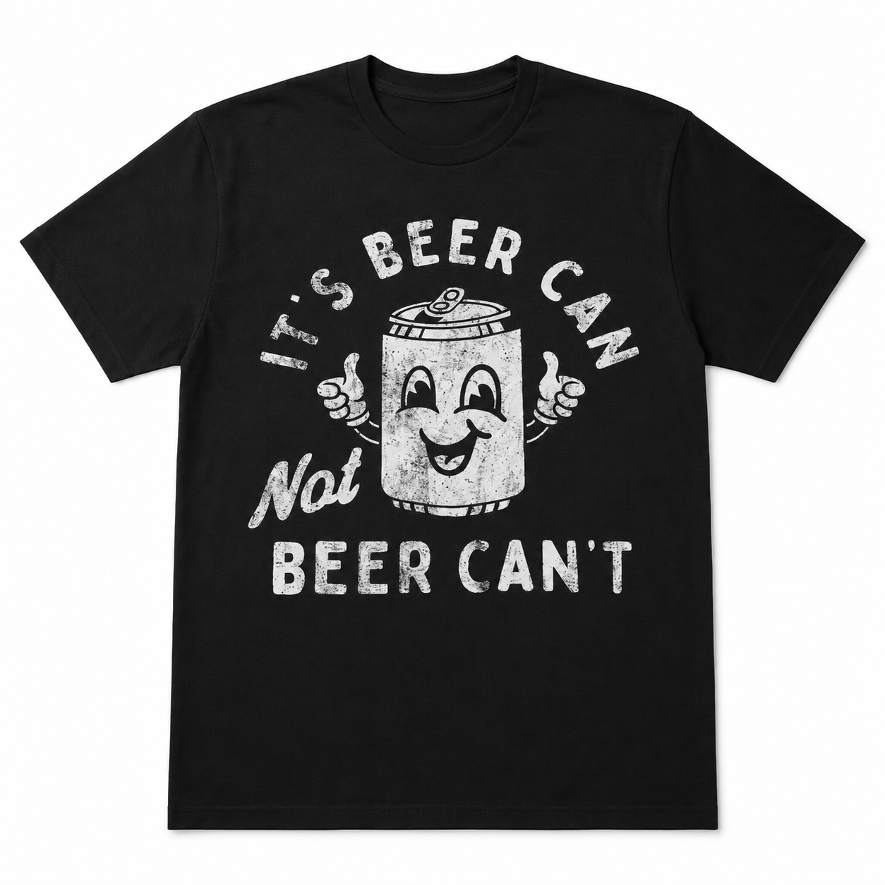 Funny “It’s Beer Can, Not Beer Can’t” Graphic T-Shirt – Vintage Beer Lover Black Tee