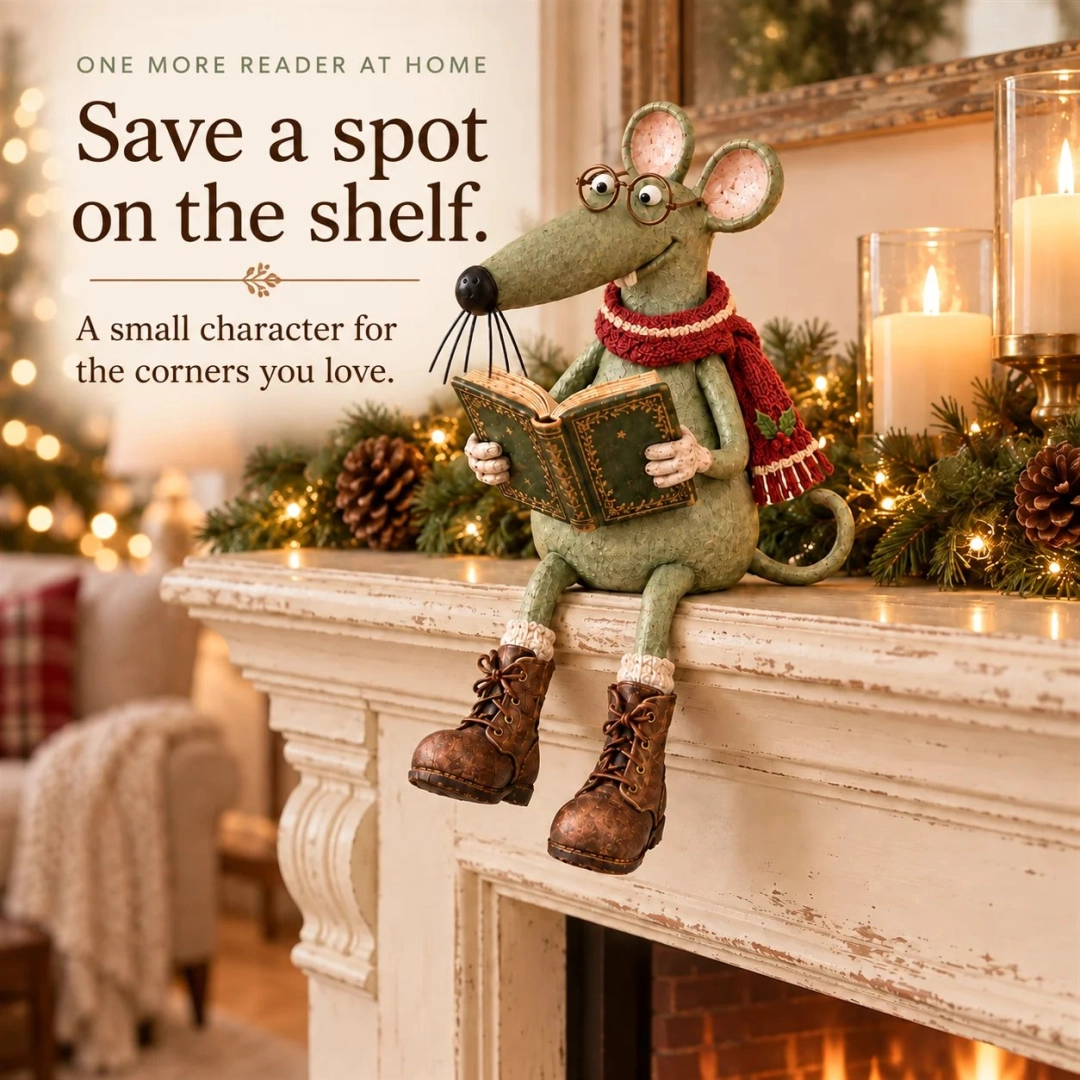 Ifchooseu - 🐭📚Whimsical Reading Mouse Figurine Decorative Ornaments