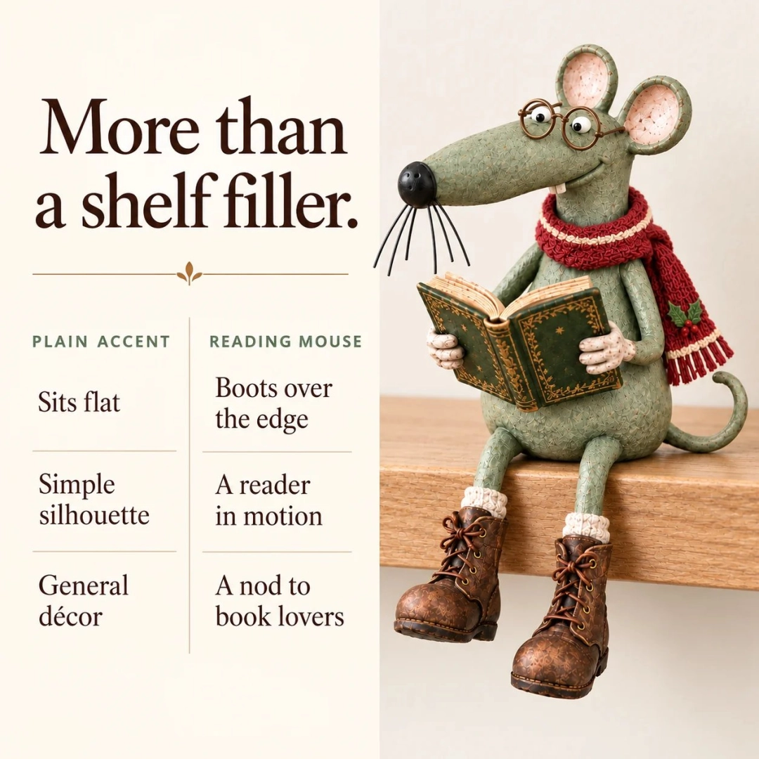 Ifchooseu - 🐭📚Whimsical Reading Mouse Figurine Decorative Ornaments