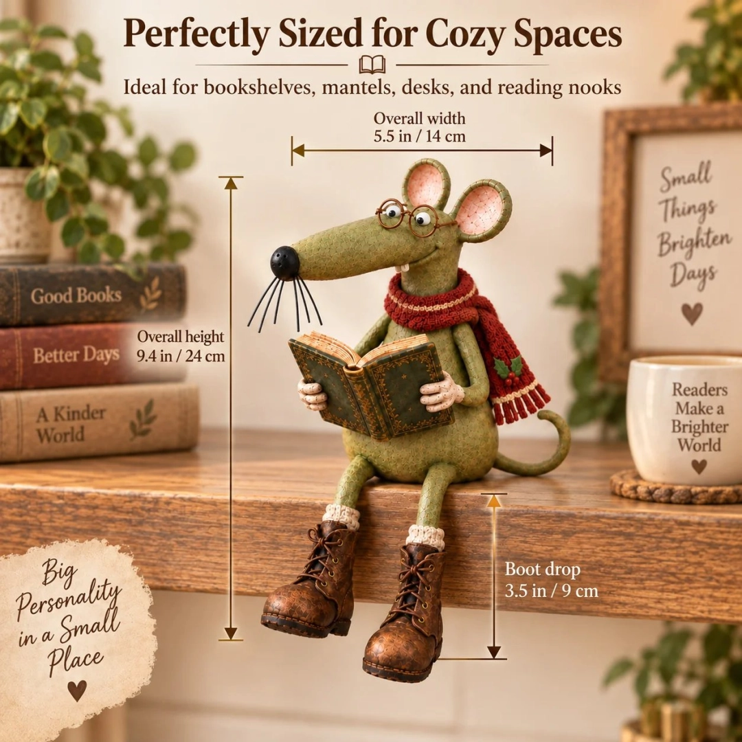 Ifchooseu - 🐭📚Whimsical Reading Mouse Figurine Decorative Ornaments