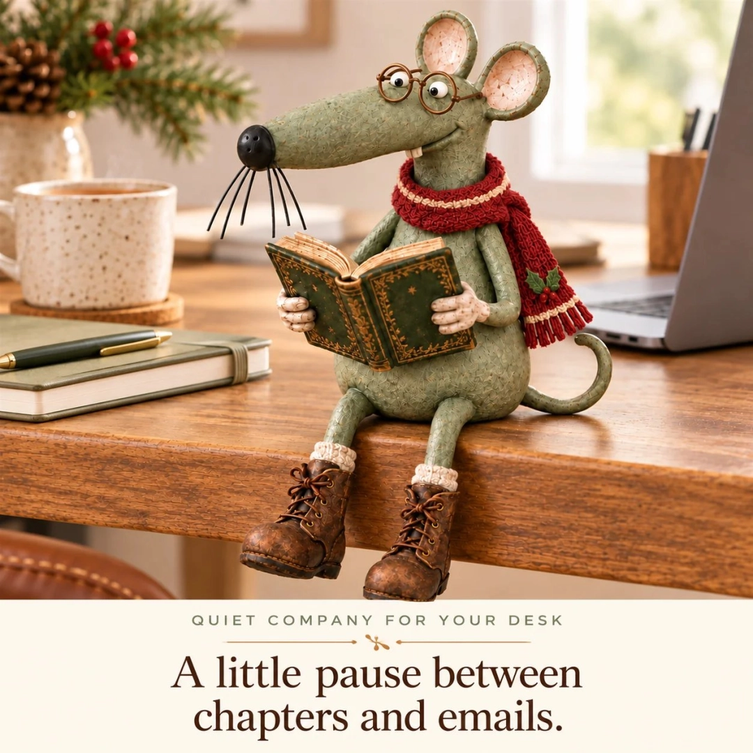 Ifchooseu - 🐭📚Whimsical Reading Mouse Figurine Decorative Ornaments