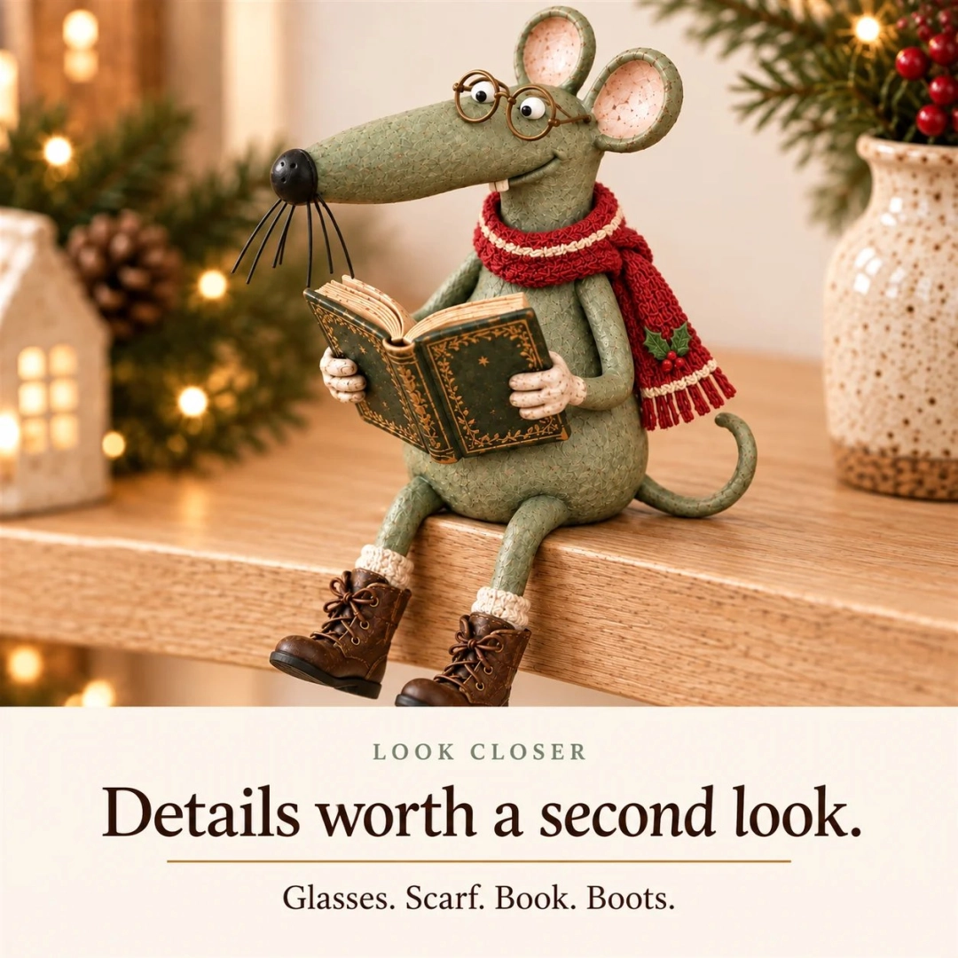Ifchooseu - 🐭📚Whimsical Reading Mouse Figurine Decorative Ornaments