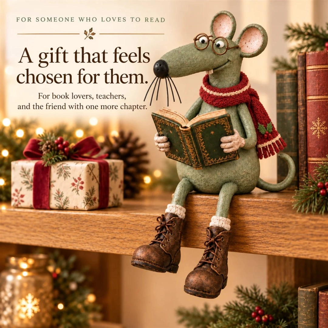 Ifchooseu - 🐭📚Whimsical Reading Mouse Figurine Decorative Ornaments