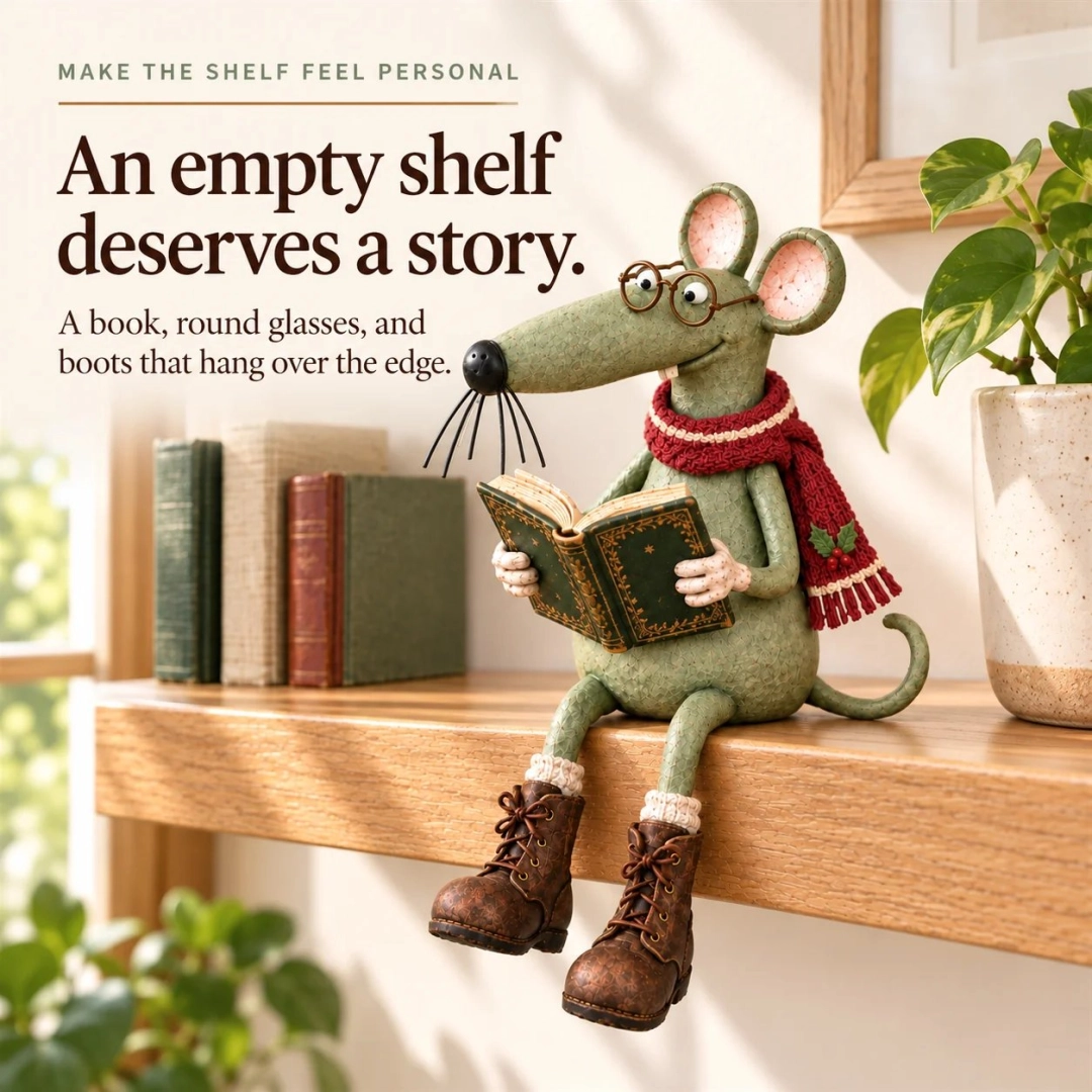 Ifchooseu - 🐭📚Whimsical Reading Mouse Figurine Decorative Ornaments