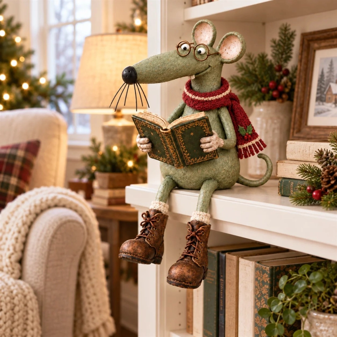 Ifchooseu - 🐭📚Whimsical Reading Mouse Figurine Decorative Ornaments