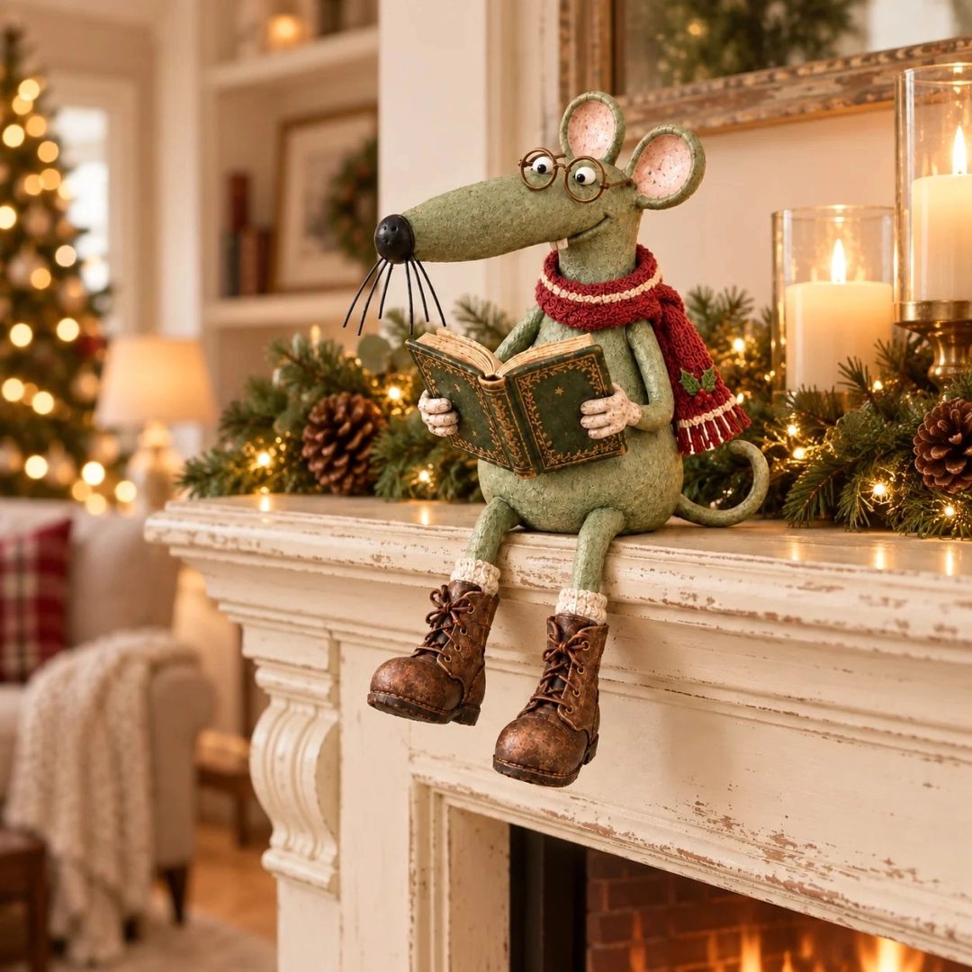 Ifchooseu - 🐭📚Whimsical Reading Mouse Figurine Decorative Ornaments
