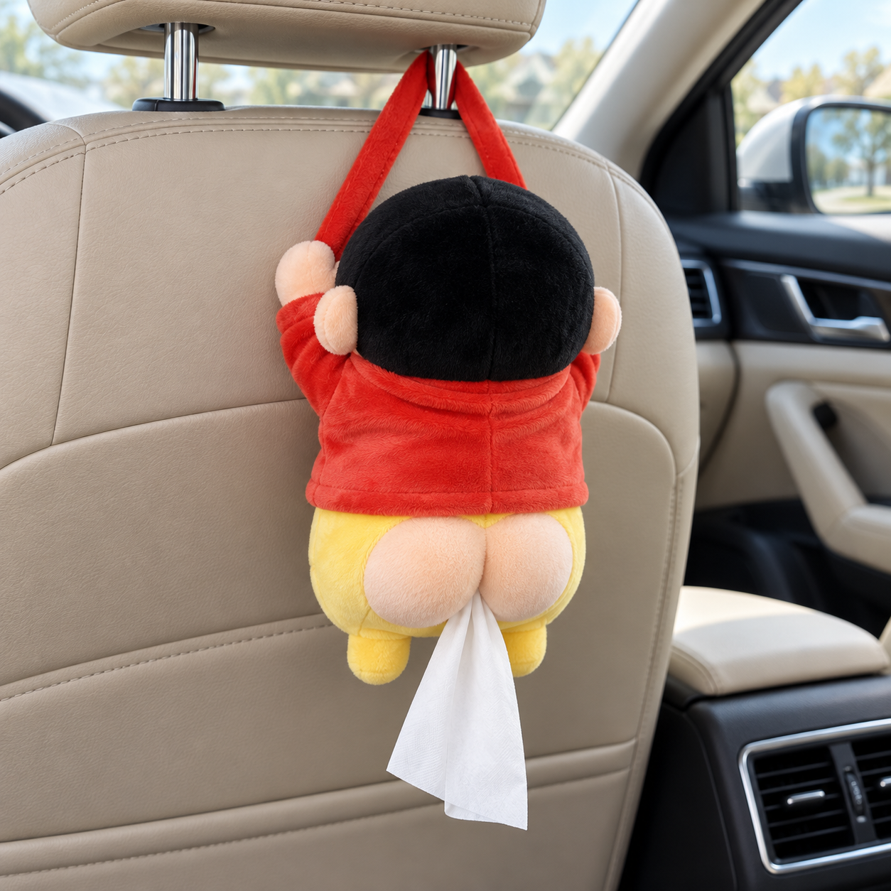 Funny Plush Tissue Holder – Hanging Car Tissue Dispenser & Gag Gift