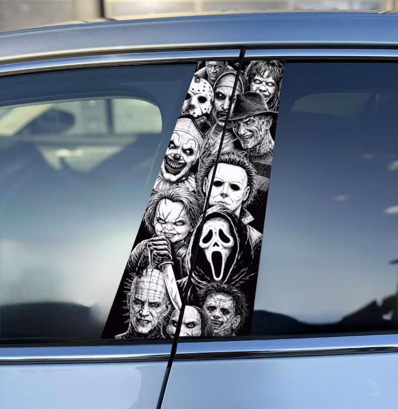 Horror Halloween Car Pillar Vinyl Cover Premium Exterior Styling Film Universal Trim Protection for Car Lovers Limited Series