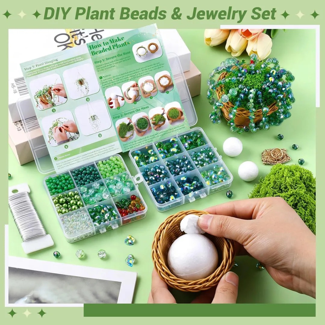 Make Your Own Forever Hanging Plant - DIY Beaded Plant Kit