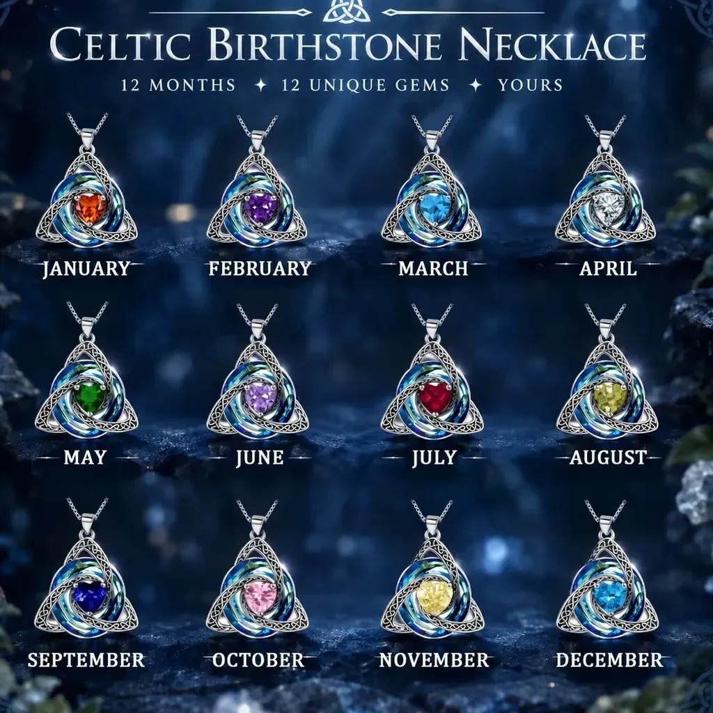 Birthstone Celtic Knot Necklace for Women