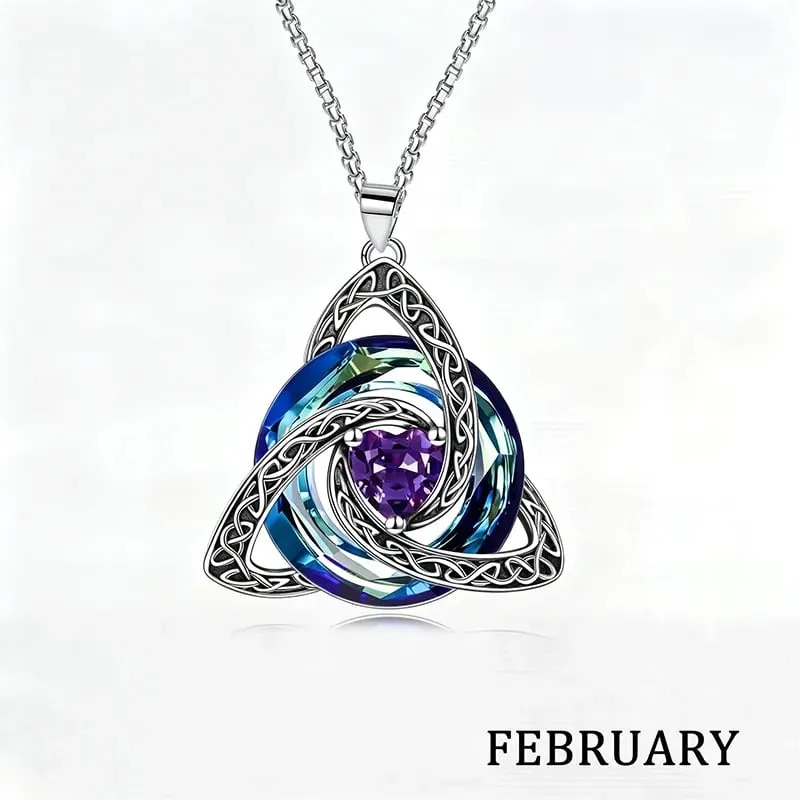 Birthstone Celtic Knot Necklace for Women