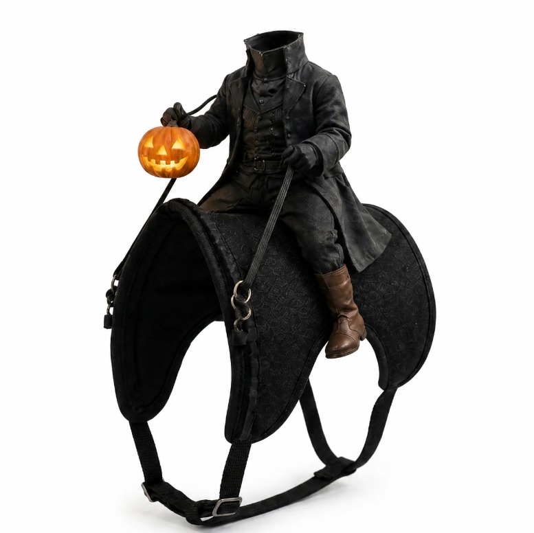 3D The Headless Horseman Rider/Reaper Of The Scythe Pet Costume For Halloween