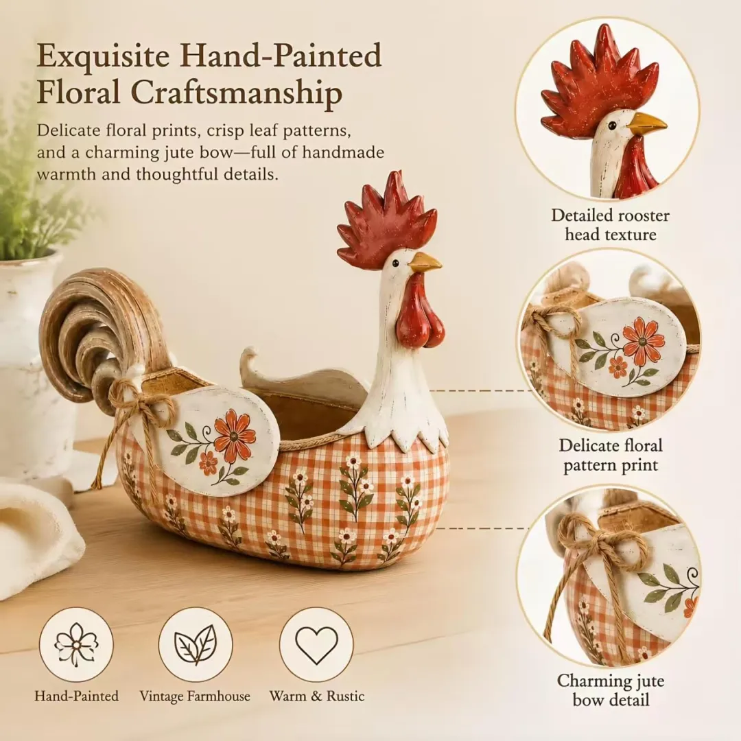 Ifchooseu - 🐓 Farmhouse Rooster Storage Basket