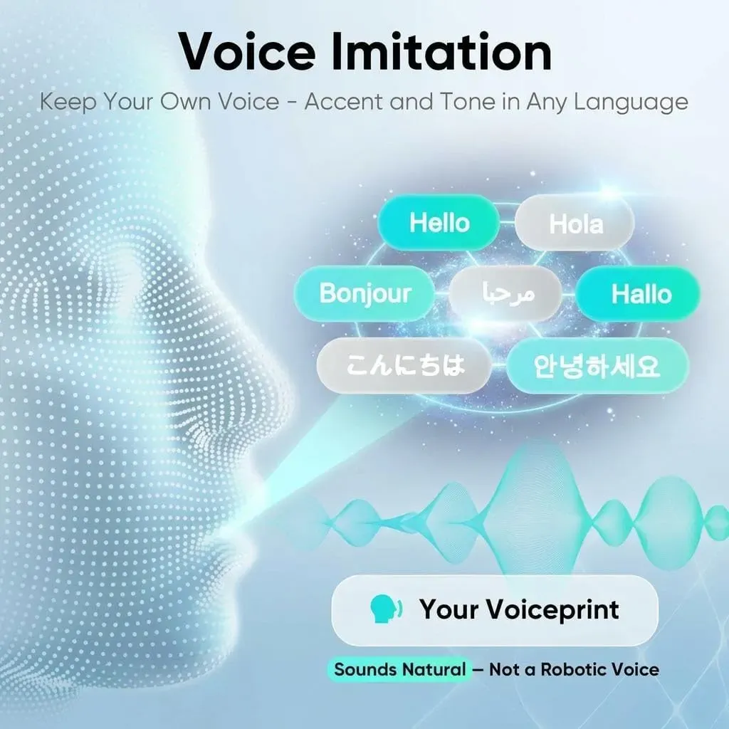 AI Wearable Translator 🌎 – 165+ Language Two-Way Voice Translation Device, Real-Time AI Language Translator with Smart Learning, Bluetooth Connectivity for Travel, Work & Everyday Conversations