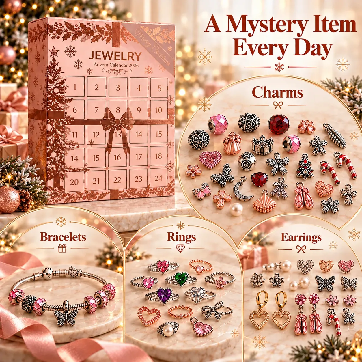 Ifchooseu - ✨24-Day Christmas Jewelry Advent Calenda - Make Every Holiday Morning Sparkle 🎁