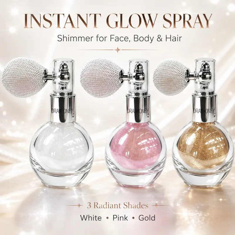 Ifchooseu - Face & Body Highlighting Powder Spray - Highlighter Makeup, Cosmetics Highlighter, Soft Glow All-Day Illuminator, Portable, No Harsh Texture, Ideal for Dates & Daily Use, Elegant Vibe Daily Makeup Tool