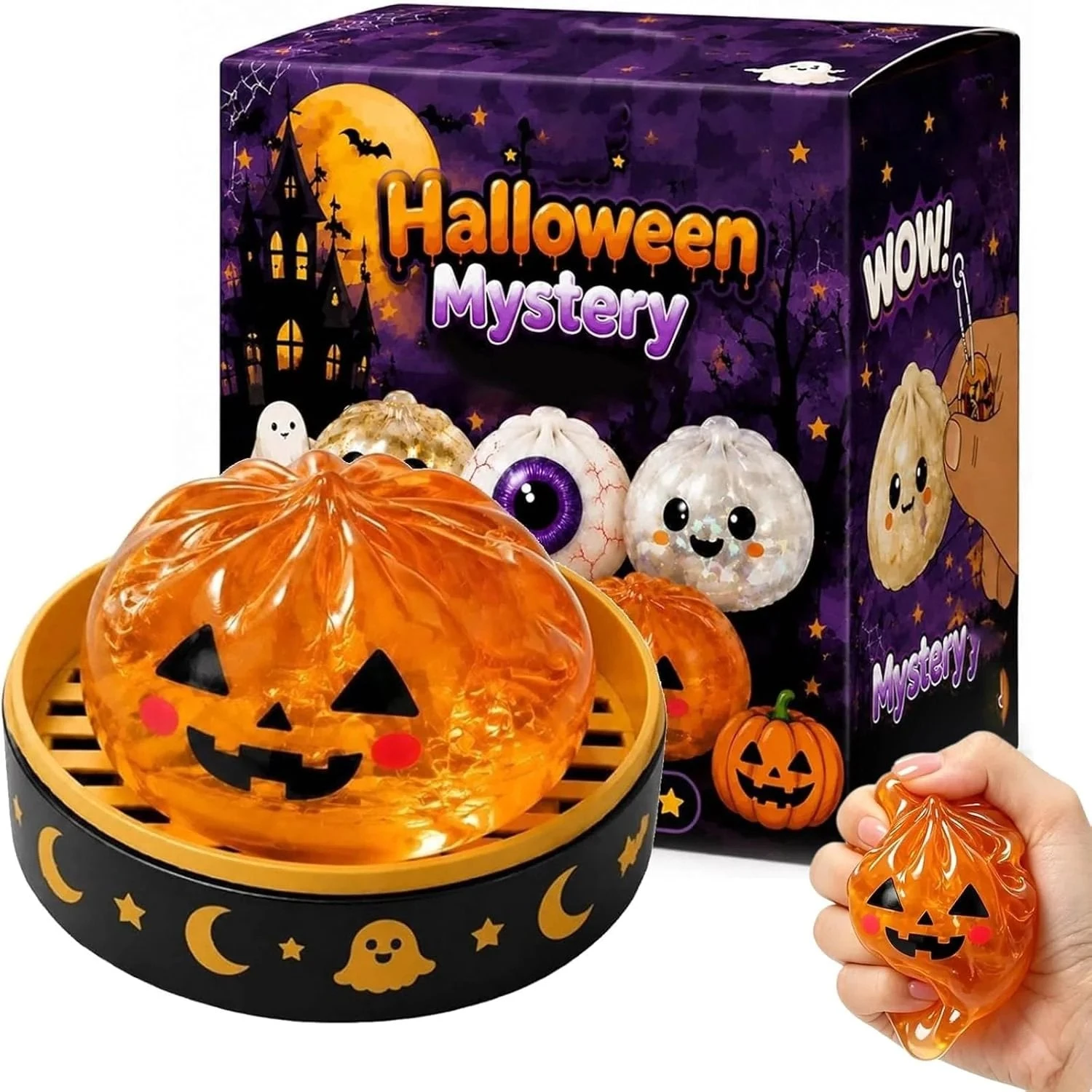 🔥Limited stock for current seasonal styles ✨Cute Halloween Scary Ghost Maruko Squeeze Toy Set