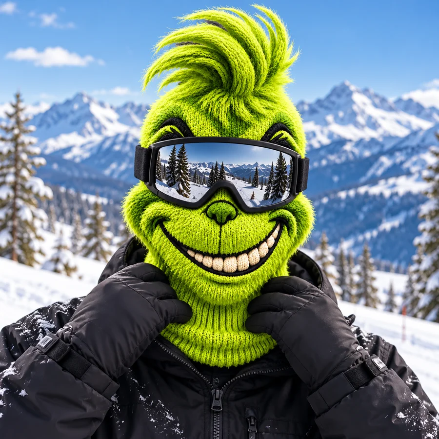❄️🎄Christmas Is Coming - Knitted 3D Funny Grumpy Mask For Cycling, Skiing