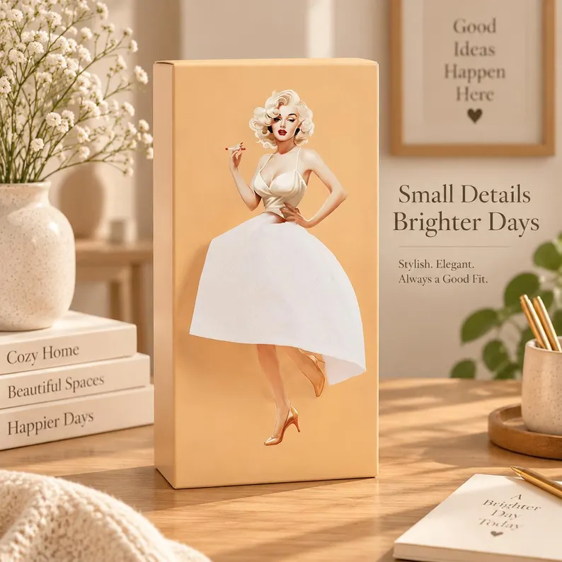 Ifchooseu - Girl Tissue Box Holder | Elegant Skirt Figurine Tissue Dispenser | Cute Tabletop Decor for Home, Car, Office Gift