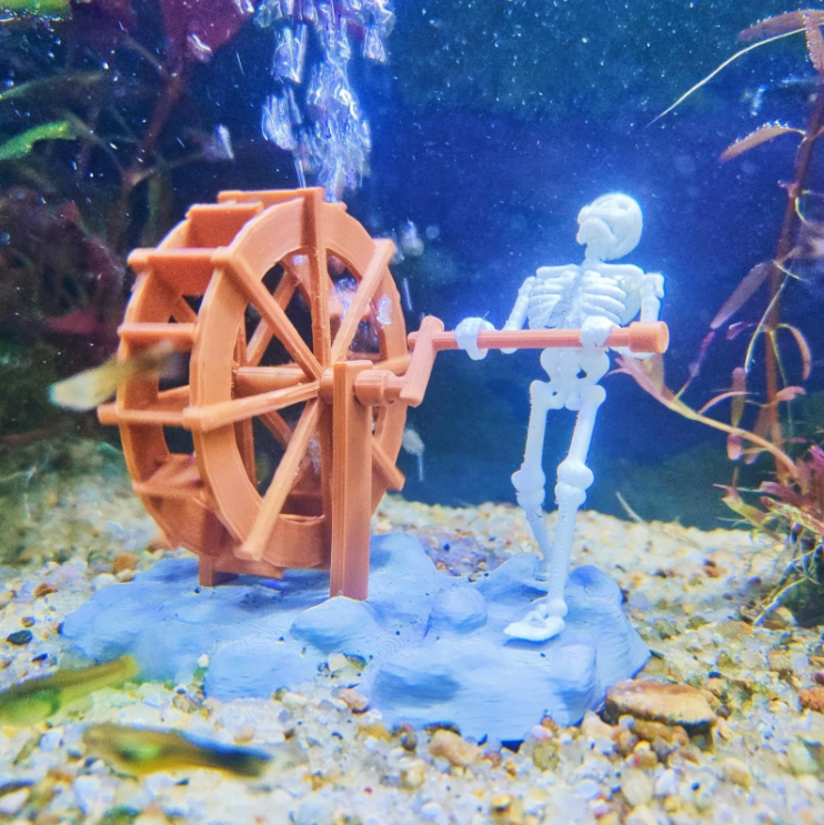Special Treasure - Bubble Dancing Skeleton Aquarium Ornament – Air Powered Fish Tank Decoration - Dancing Skeleton + Oxygen Pump