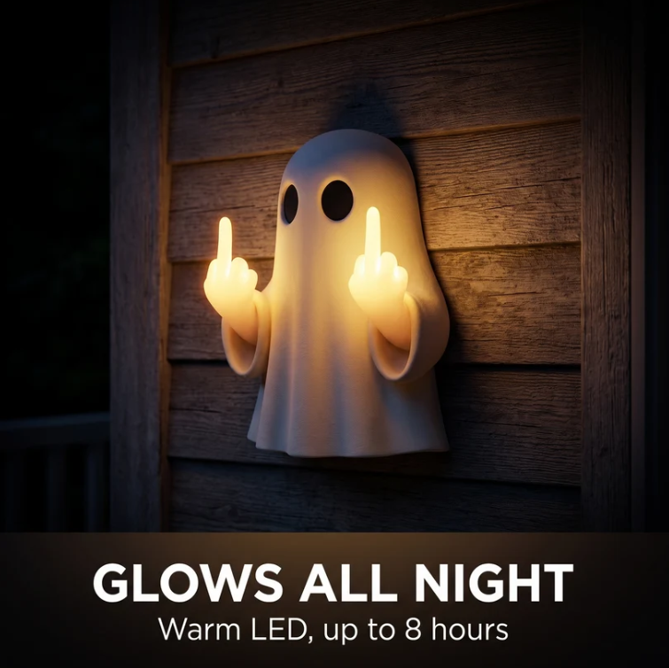 Funny Middle Finger Ghost Sconce Light Halloween Wall Decor Lamp