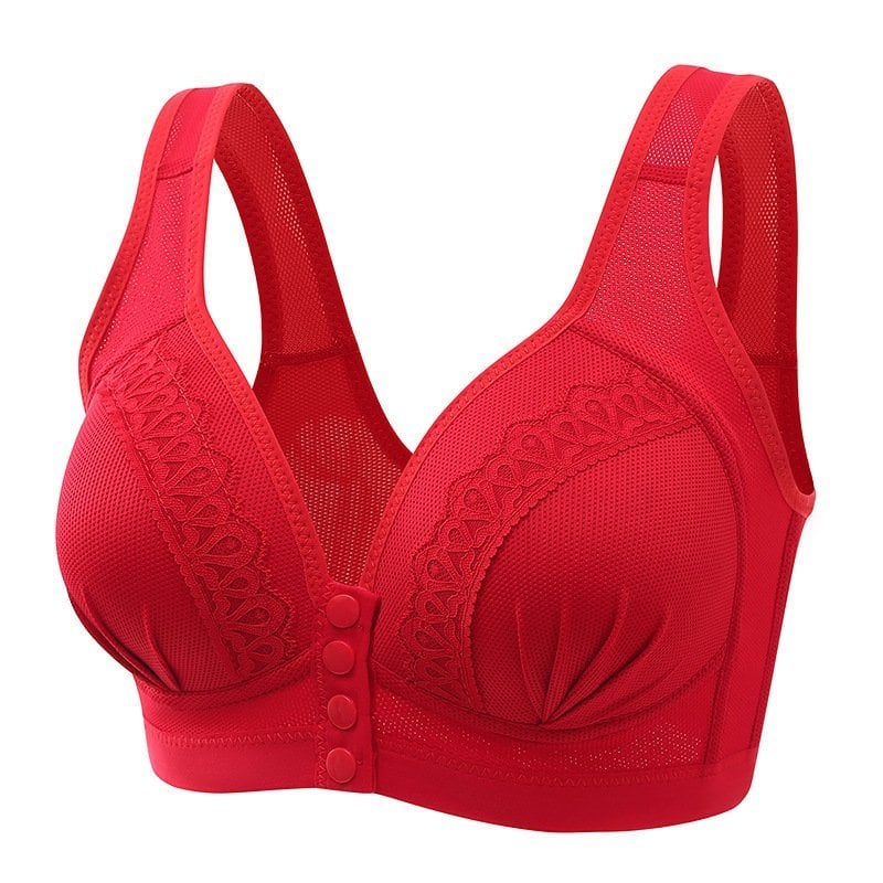 -Front Button Breathable Skin-Friendly Bra