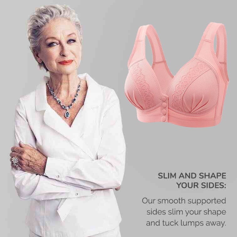 -Front Button Breathable Skin-Friendly Bra