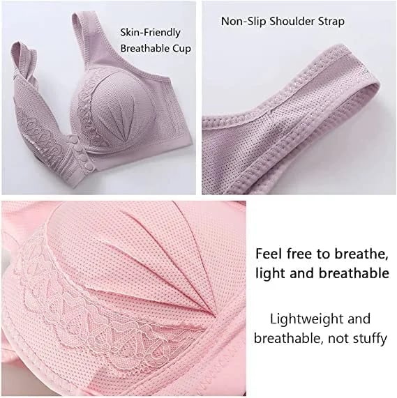 -Front Button Breathable Skin-Friendly Bra