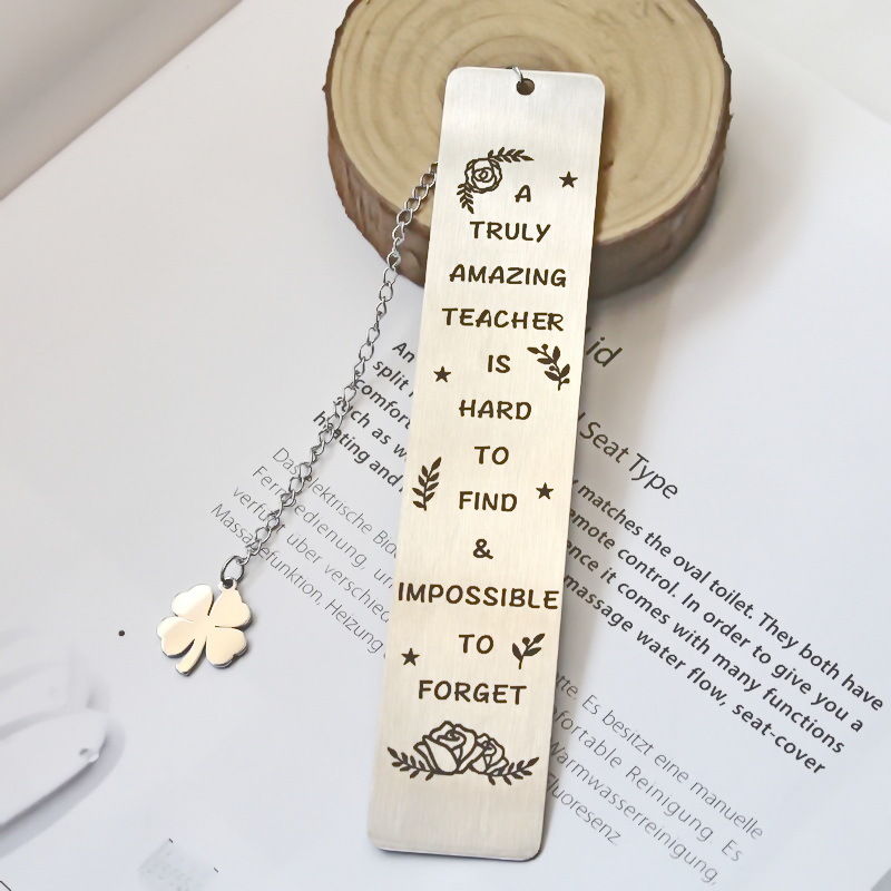 📖Read Books ~ Stainless Steel "Four Leaf Clover" Bookmark Gift