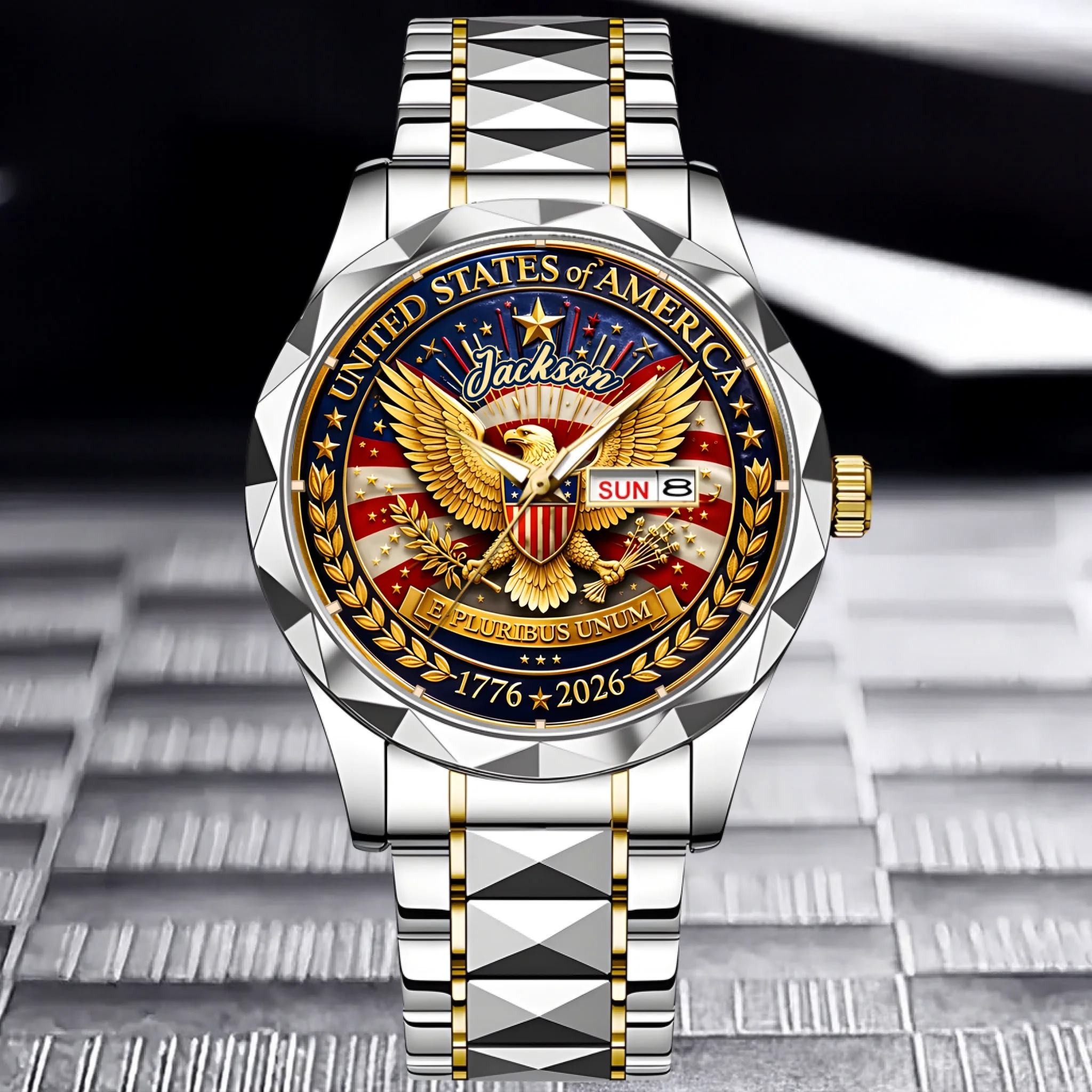 Customized 250th Anniversary USA Watch - Personalized Name