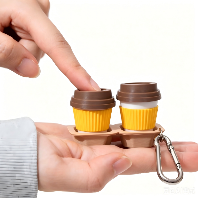 Mini Takeaway Coffee Cup Keychain | Portable Coffee Capsule Storage Holder