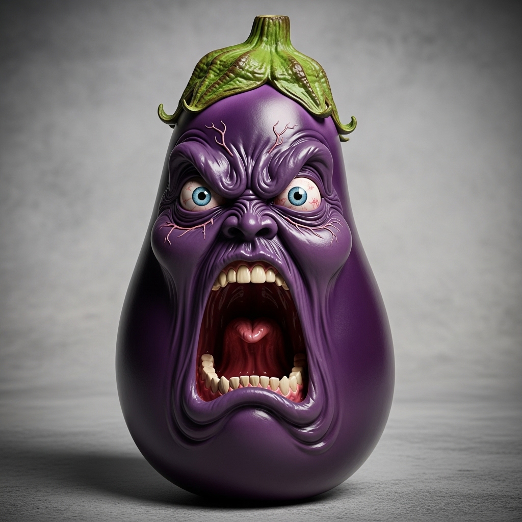 🍆Screaming Veggie Resin Ornament🌽