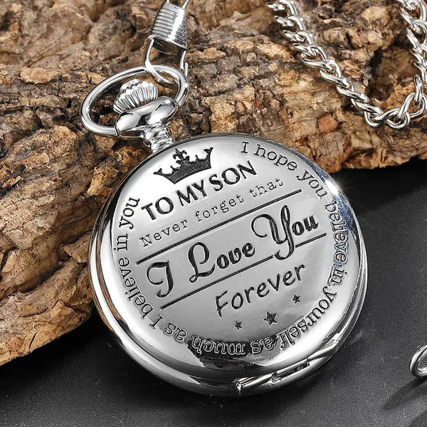 To My Family Quartz Pocket Chain Watch