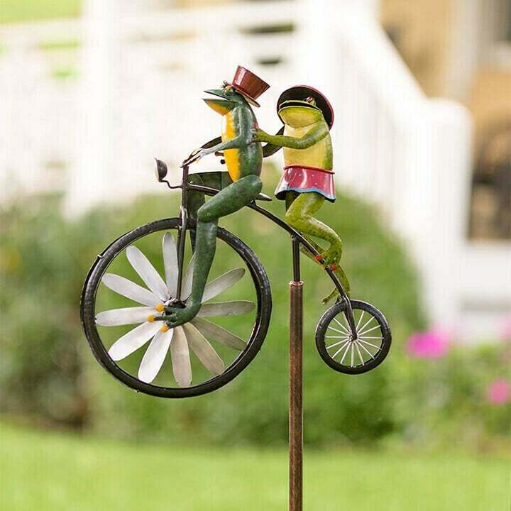 🔥Last Day 49% OFF🥳 Vintage Bicycle Metal Wind Spinner🐱🐸