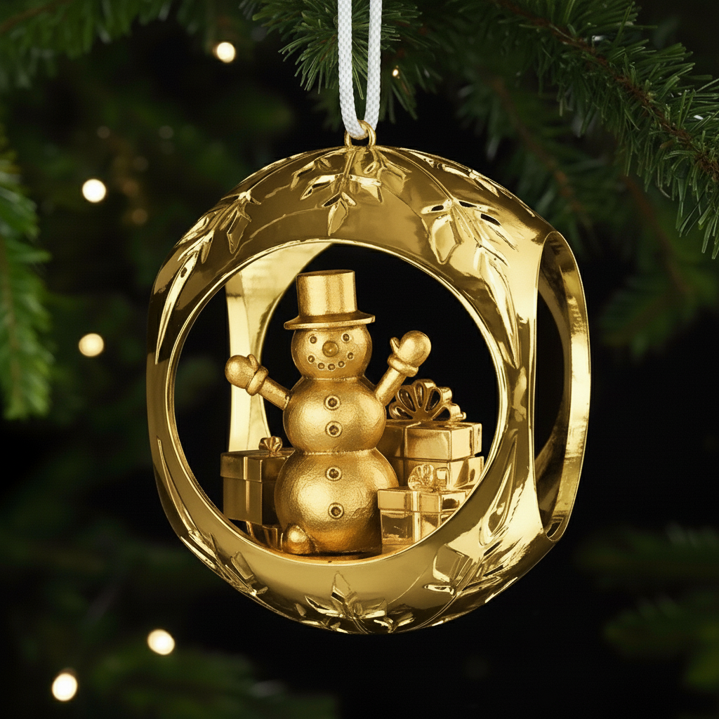 🎄⭐ Metal Ornament Set with Cut-Out Characters