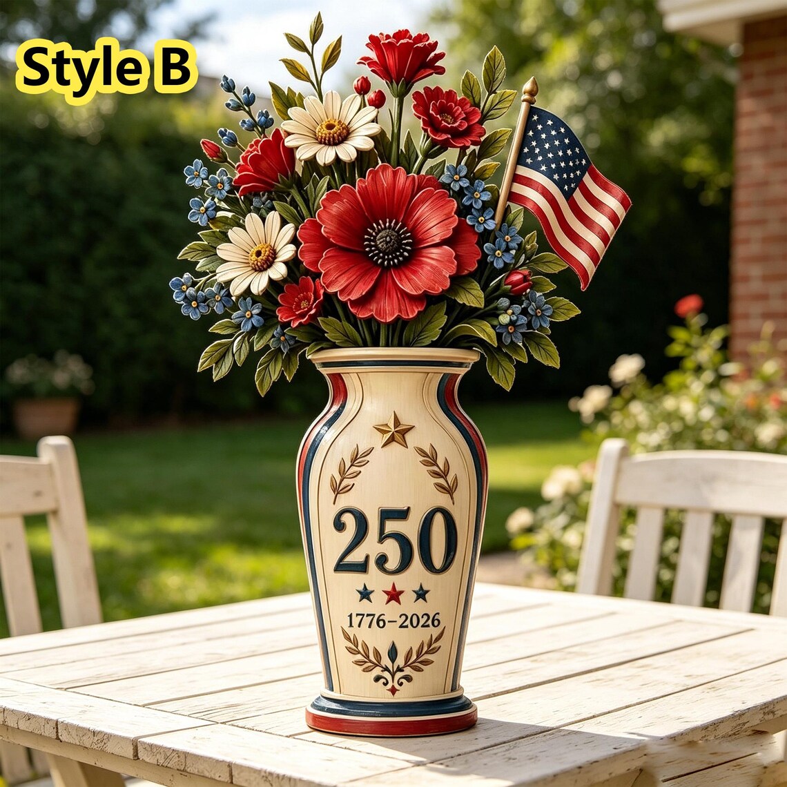 USA 250th Anniversary Desk Floral Decor 