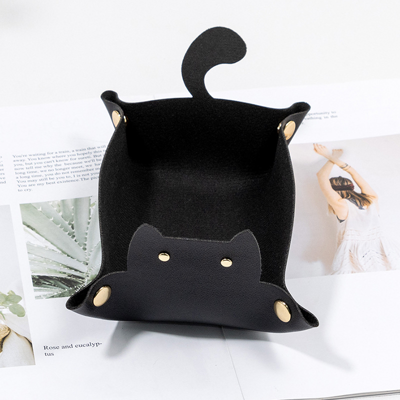 Cat Leather Storage Tray/Dice Tray
