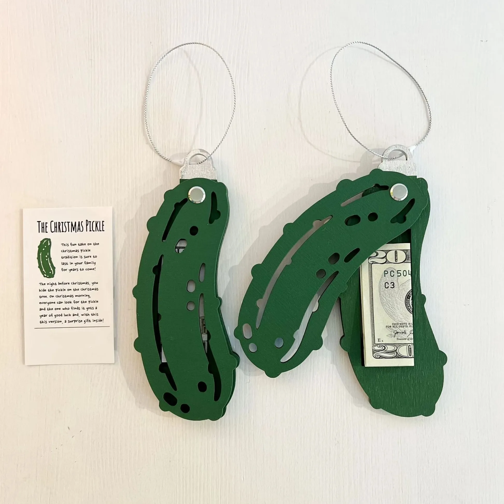2023 Christmas Pickle Money Holder Ornament