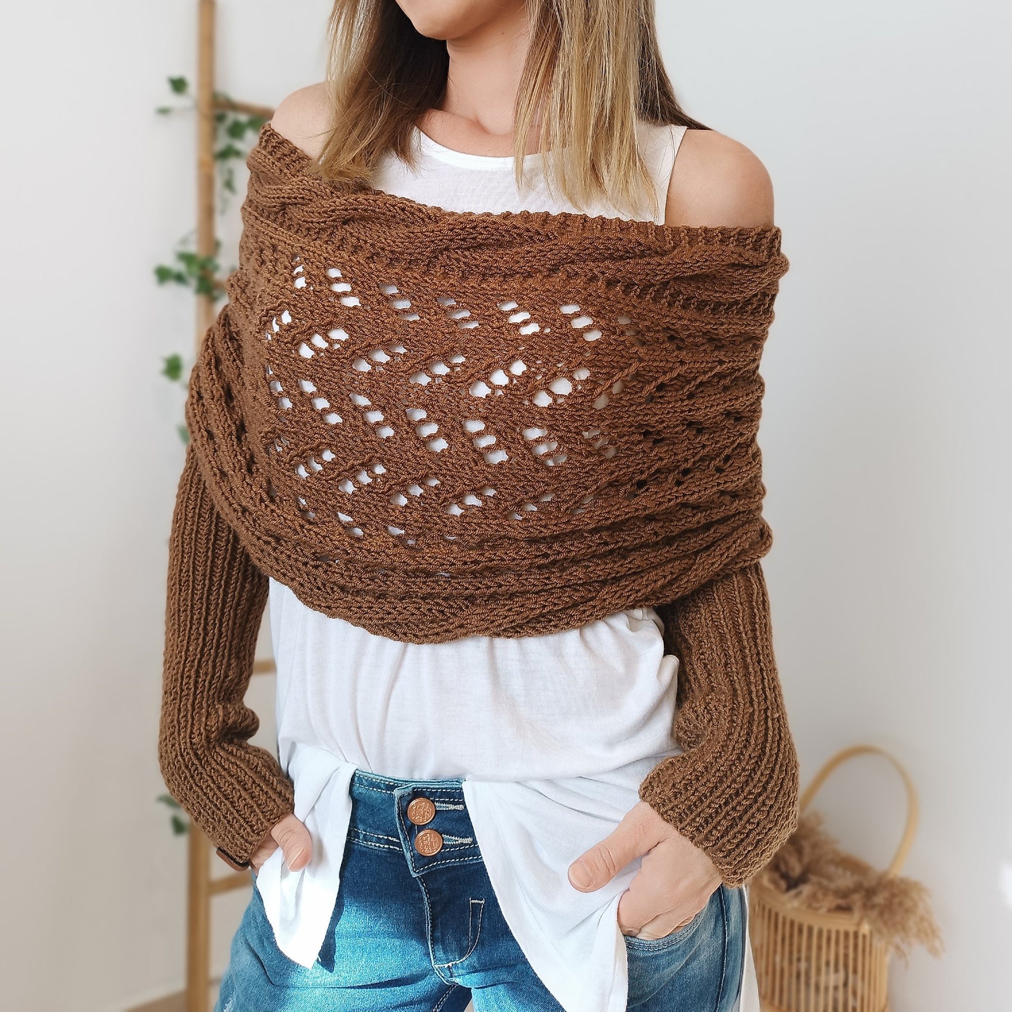 ❄🔥Christmas Sale 50% Off-🧶Women's Knitted Double Sleeve Scarf🧣