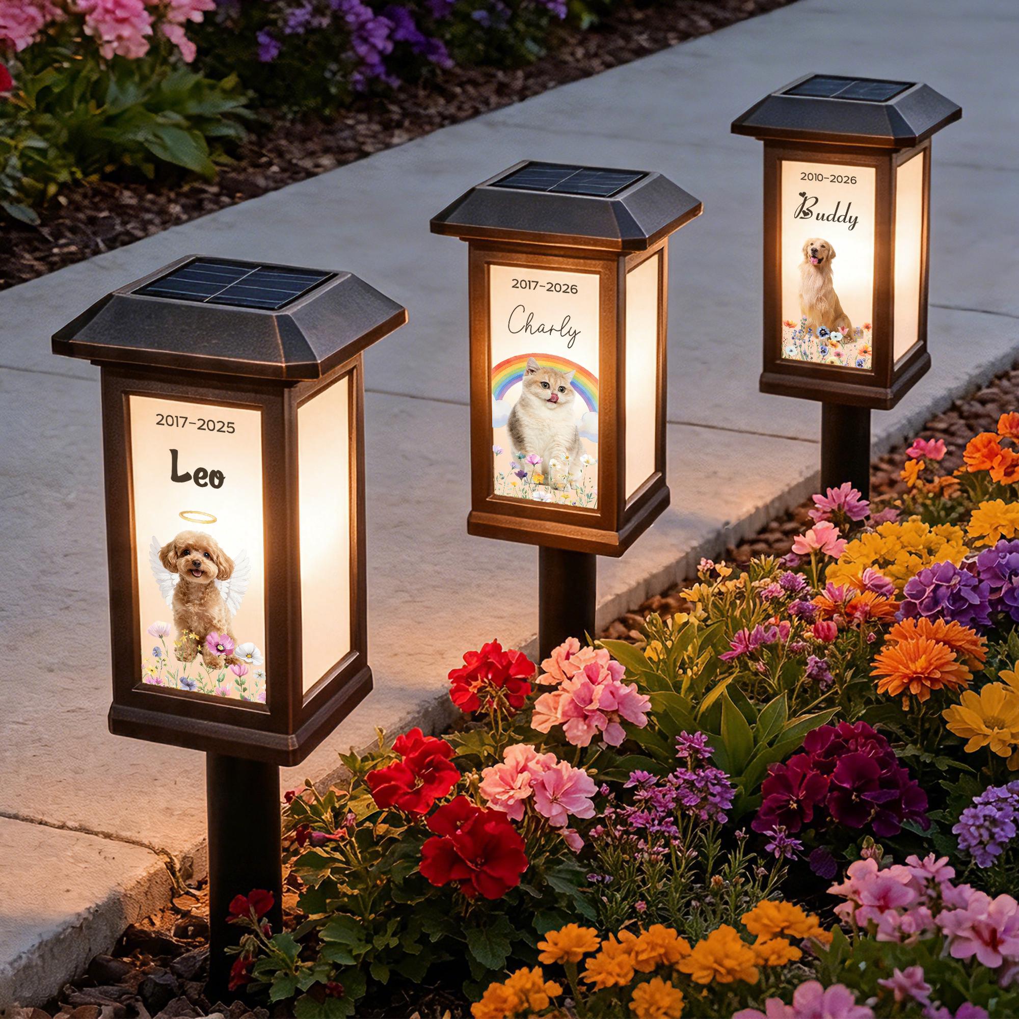 Personalized Pet Photo Angel Wing Solar Garden Light, 