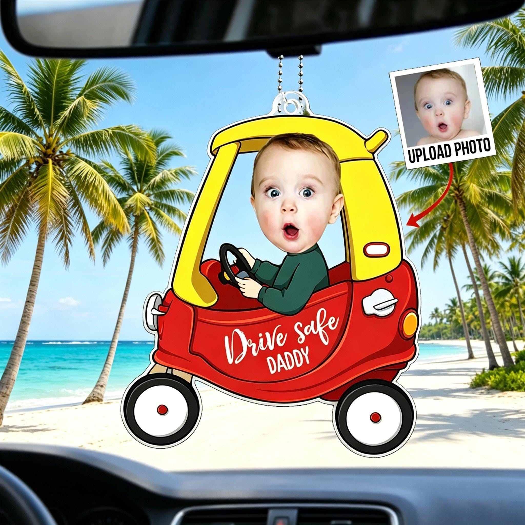 🔥Father's Day Pre Sale - Personalized Acrylic Car Hanger, Drive Safe Daddy Acrylic Car Hanging